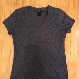 Ann Taylor Slate Blue Burn-out T-shirt